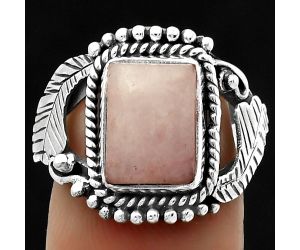 Natural Pink Scolecite Ring size-7 SDR171703 R-1272, 8x11 mm