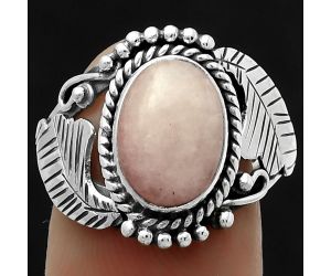 Natural Pink Scolecite Ring size-7.5 SDR171704 R-1272, 8x11 mm