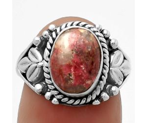 Natural Pink Thulite - Norway Ring size-7 SDR171714 R-1300, 8x10 mm