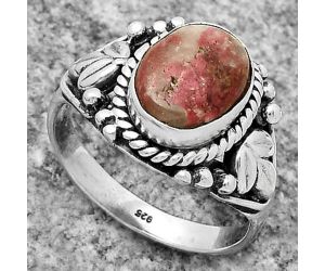 Natural Pink Thulite - Norway Ring size-7 SDR171714 R-1300, 8x10 mm