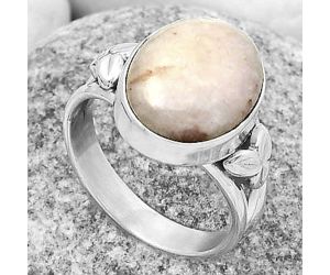 Natural Pink Scolecite Ring size-8 SDR172195 R-1261, 12x15 mm