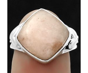 Natural Pink Scolecite Ring size-7 SDR172196 R-1261, 12x12 mm