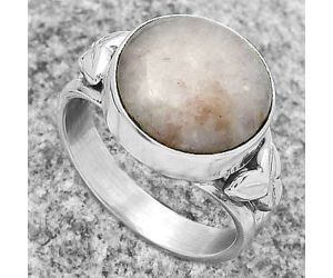 Natural Pink Scolecite Ring size-7 SDR172198 R-1261, 13x13 mm