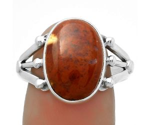 Natural Red Moss Agate Ring size-9.5 SDR172201 R-1003, 11x15 mm