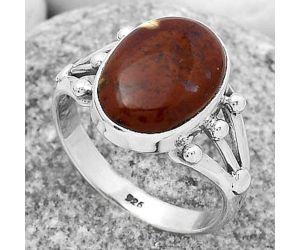 Natural Red Moss Agate Ring size-9.5 SDR172201 R-1003, 11x15 mm