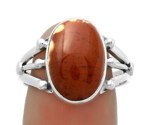 Natural Red Moss Agate Ring size-9 SDR172204 R-1003, 10x15 mm