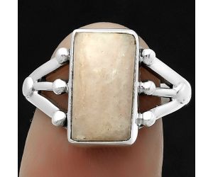 Natural Pink Scolecite Ring size-8 SDR172240 R-1003, 7x13 mm