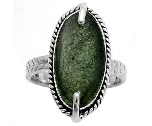 Natural Green Aventurine Ring size-7 SDR172250 R-1635, 9x18 mm