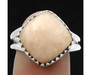 Natural Pink Scolecite Ring size-9 SDR172376 R-1210, 14x14 mm