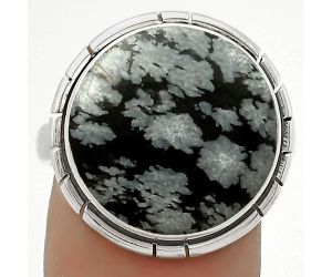 Natural Snow Flake Obsidian Ring size-8 SDR172492 R-1011, 16x16 mm