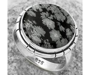 Natural Snow Flake Obsidian Ring size-8 SDR172492 R-1011, 16x16 mm