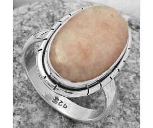 Natural Pink Scolecite Ring size-7.5 SDR172515 R-1011, 11x18 mm