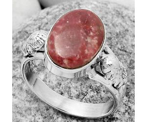 Natural Pink Thulite - Norway Ring size-9 SDR172623 R-1261, 10x14 mm