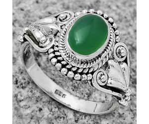 Natural Green Onyx Ring size-8 SDR173569 R-1300, 6x8 mm