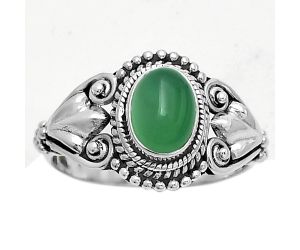 Natural Green Onyx Ring size-8 SDR173580 R-1300, 6x8 mm