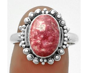 Natural Pink Thulite - Norway Ring size-8 SDR173685 R-1124, 9x12 mm