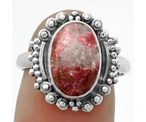 Natural Pink Thulite - Norway Ring size-7.5 SDR173690 R-1124, 8x12 mm