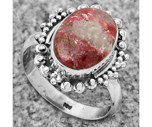 Natural Pink Thulite - Norway Ring size-7.5 SDR173690 R-1124, 8x12 mm