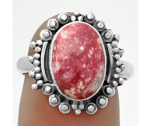 Natural Pink Thulite - Norway Ring size-7.5 SDR173691 R-1124, 8x12 mm