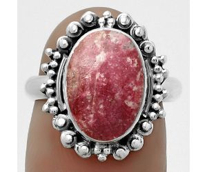 Natural Pink Thulite - Norway Ring size-7 SDR173701 R-1124, 9x13 mm