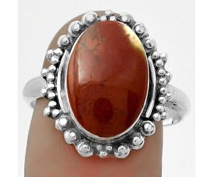 Natural Red Moss Agate Ring size-9 SDR173715 R-1124, 10x14 mm