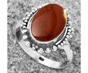 Natural Red Moss Agate Ring size-9 SDR173715 R-1124, 10x14 mm