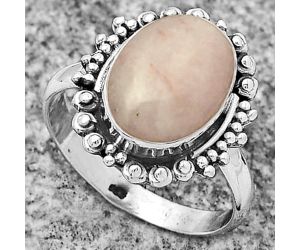 Natural Pink Scolecite Ring size-7.5 SDR173716 R-1124, 10x13 mm