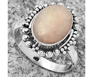 Natural Pink Scolecite Ring size-9 SDR173717 R-1124, 10x14 mm