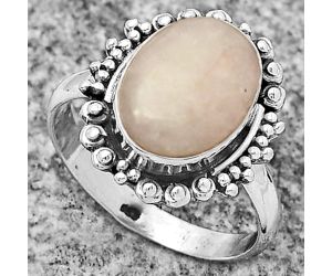 Natural Pink Scolecite Ring size-7 SDR173719 R-1124, 9x13 mm