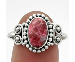 Natural Pink Thulite - Norway Ring size-7 SDR174232 R-1283, 7x11 mm