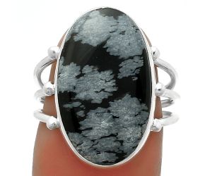 Natural Snow Flake Obsidian Ring size-7 SDR174267 R-1003, 12x21 mm