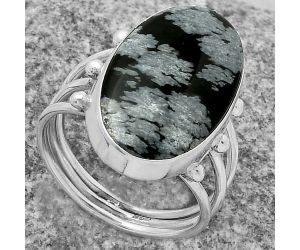 Natural Snow Flake Obsidian Ring size-7 SDR174267 R-1003, 12x21 mm