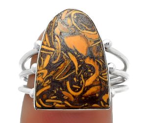 Coquina Fossil Jasper - India Ring size-8.5 SDR174272 R-1003, 13x18 mm