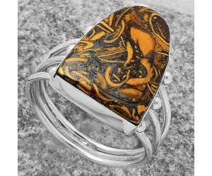 Coquina Fossil Jasper - India Ring size-8.5 SDR174272 R-1003, 13x18 mm