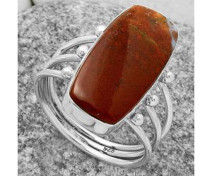 Natural Red Moss Agate Ring size-8.5 SDR174290 R-1003, 10x22 mm