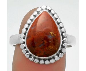 Natural Red Moss Agate Ring size-9.5 SDR174540 R-1071, 11x15 mm