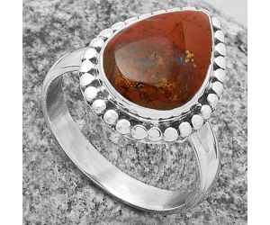 Natural Red Moss Agate Ring size-9.5 SDR174540 R-1071, 11x15 mm