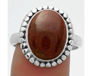 Natural Red Moss Agate Ring size-9 SDR174560 R-1071, 11x15 mm