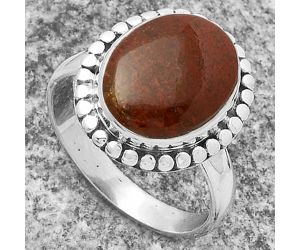 Natural Red Moss Agate Ring size-9 SDR174560 R-1071, 11x15 mm