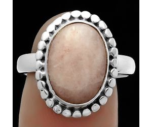 Natural Pink Scolecite Ring size-8.5 SDR174570 R-1071, 10x14 mm