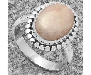 Natural Pink Scolecite Ring size-8.5 SDR174570 R-1071, 10x14 mm