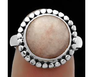 Natural Pink Scolecite Ring size-7.5 SDR174571 R-1071, 12x12 mm