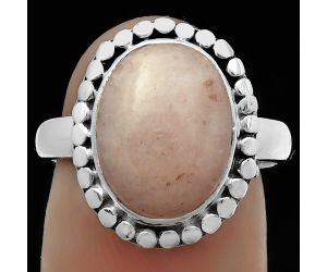 Natural Pink Scolecite Ring size-7 SDR174573 R-1071, 10x13 mm