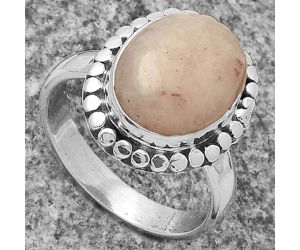 Natural Pink Scolecite Ring size-7 SDR174573 R-1071, 10x13 mm