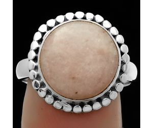 Natural Pink Scolecite Ring size-8.5 SDR174574 R-1071, 13x13 mm