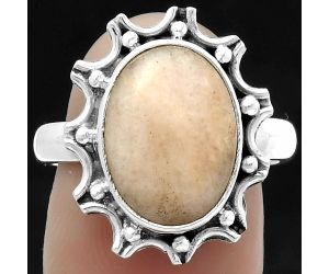 Natural Pink Scolecite Ring size-8.5 SDR174720 R-1189, 10x14 mm