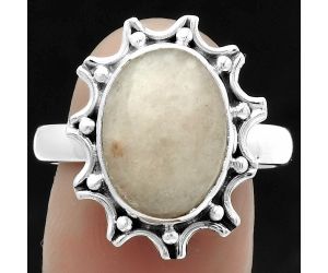 Natural Pink Scolecite Ring size-9 SDR174722 R-1189, 10x14 mm