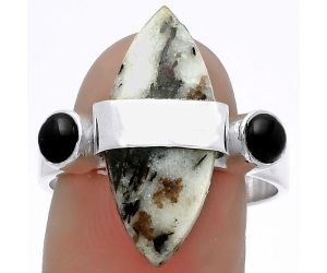 Astrophyllite - Russia & Black Onyx Ring size-9 SDR174778 R-1313, 10x22 mm