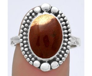 Natural Red Moss Agate Ring size-8.5 SDR174891 R-1154, 10x14 mm