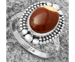 Natural Red Moss Agate Ring size-8.5 SDR174891 R-1154, 10x14 mm